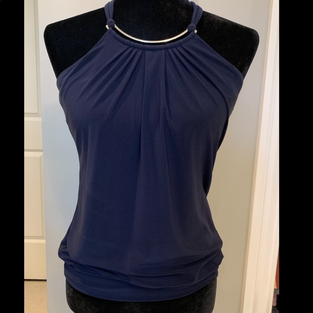 Navy Halter Style Top